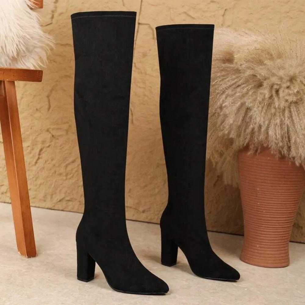 Fashion Commuter, Versatile Party, Outdoor Casual, Over-The-Knee Elastic Boot